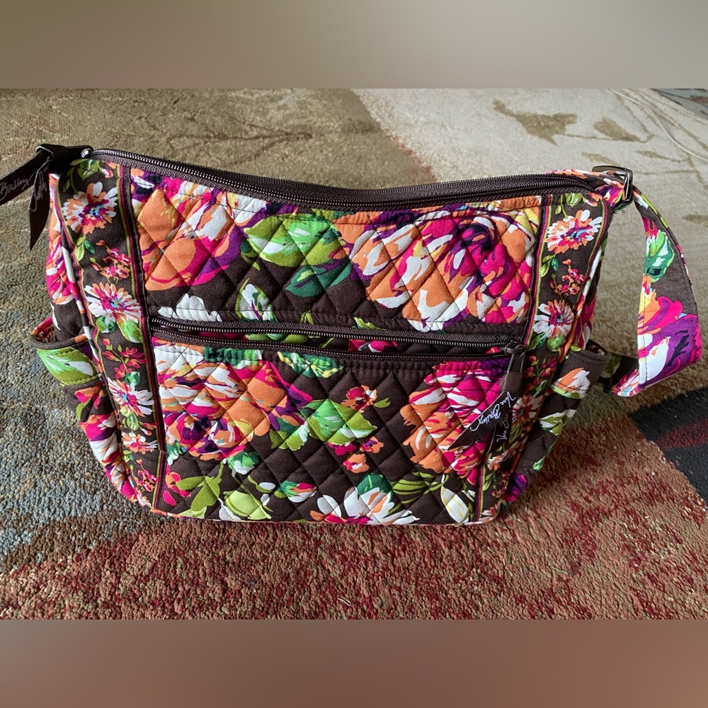 Vera Bradley Brand New Crossbody/Shoulder Bag-Brown/Orange/Green/Pink
